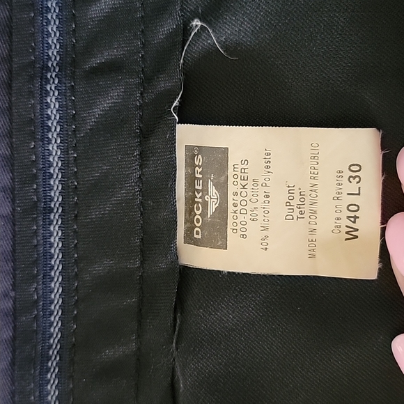 Pants Mens Docker Size 4 Length Cuff 30 Polyester Cotton Blend Euc